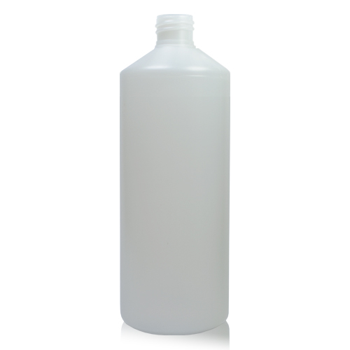 1 Litre Natural HDPE Plastic Round Bottle