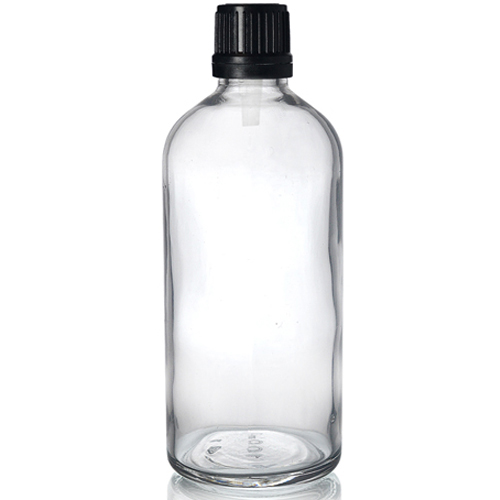 100ml Clear Dropper Bottle with black dropper
