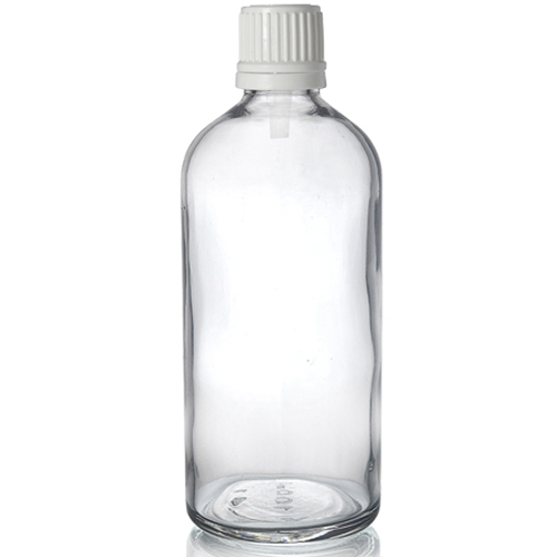 100ml Clear Dropper Bottle with white dropper