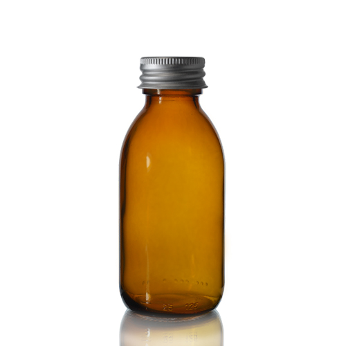 125ml Amber Glass Sirop Bottle w Aluminium Cap