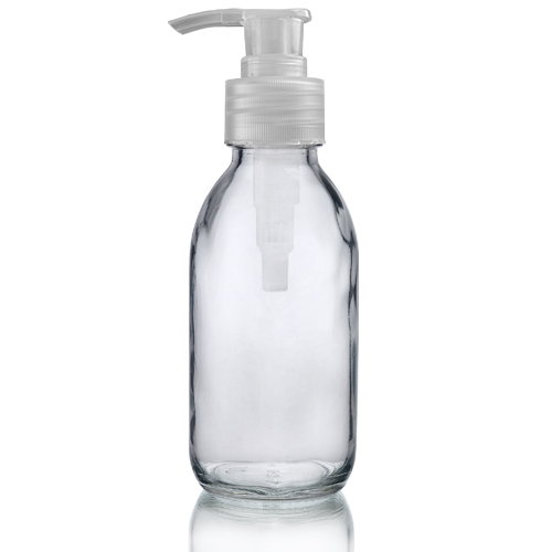 125ml Clear Glass Sirop Bottle with nat pump