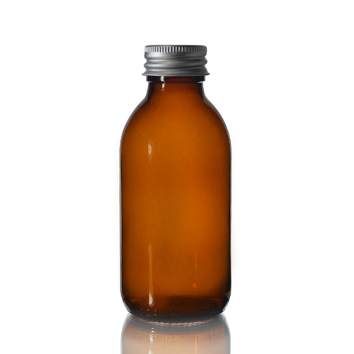 150ml Amber Glass Sirop Bottle w Aluminium Cap