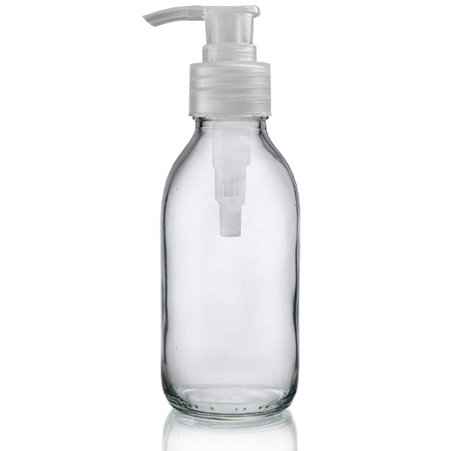 150ml Clear Glass Sirop Bottle with nat pump