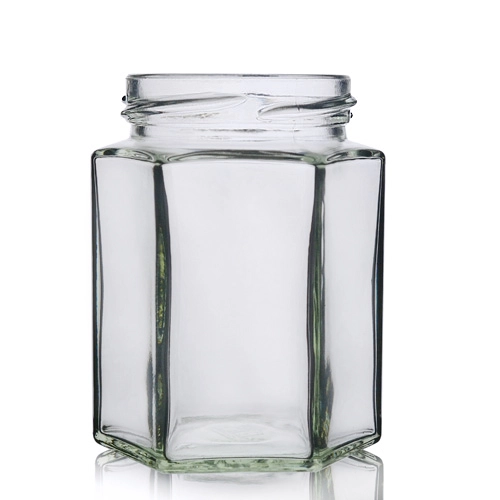 190ml Hexagonal Clear Glass Jar