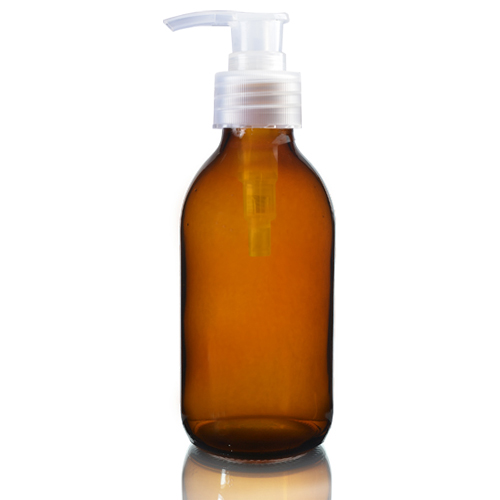 200ml Amber Glass Sirop Bottle with nat pump