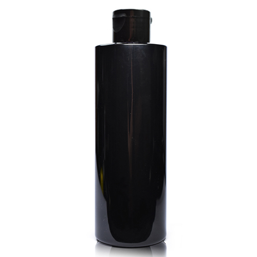 250ml Black glossy bottle with black flip
