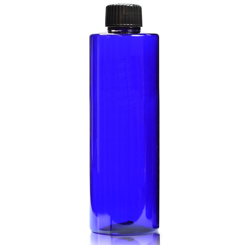250ml Cobalt Blue PCR/PET Tubular Plastic Bottle