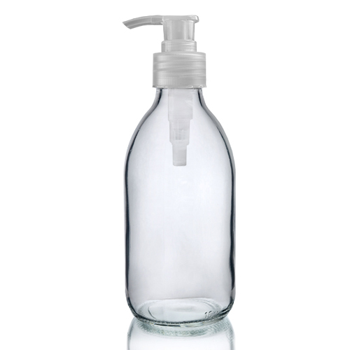 250ml Clear Glass Sirop Bottle with nat pump