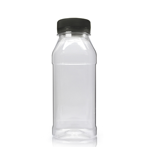 250ml Square Plastic Juice Bottle With Blue Cap