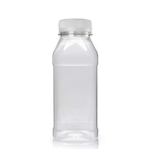 250ml Square Plastic Juice Bottle With Silver Cap