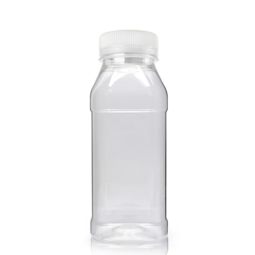 250ml Square Plastic Juice Bottle With White Cap