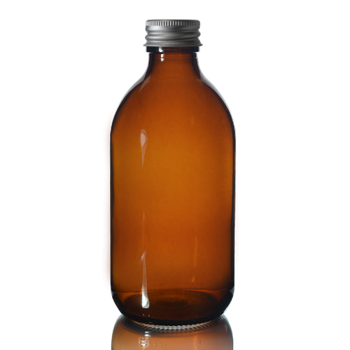 300ml Amber Glass Sirop Bottle w Aluminium Cap
