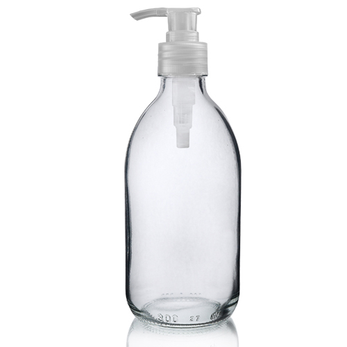 300ml Clear Glass Sirop Bottle with nat pump