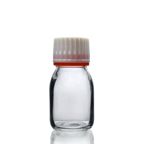 30ml Clear Glass Sirop Bottle w red band