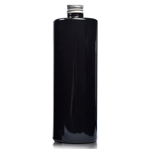 500ml Hi-Gloss Black Plastic Bottle With Cap