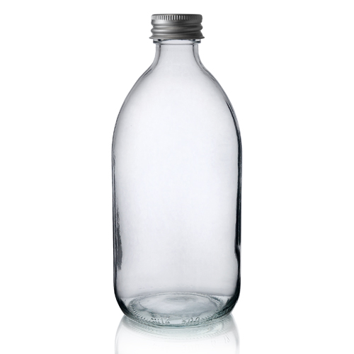 500ml Clear Glass Sirop Bottle w Aluminium Cap
