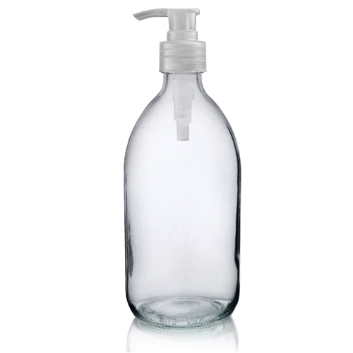 500ml Clear Glass Sirop Bottle with nat pump