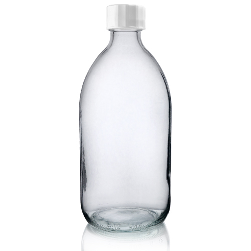 500ml Clear Glass Sirop Bottle with white cap