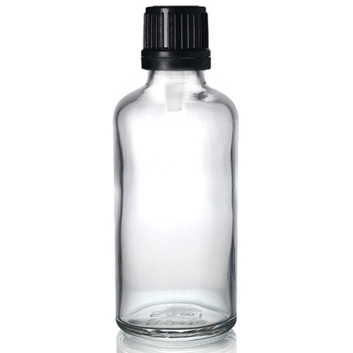 50ml Clear Dropper Bottle w black dropper