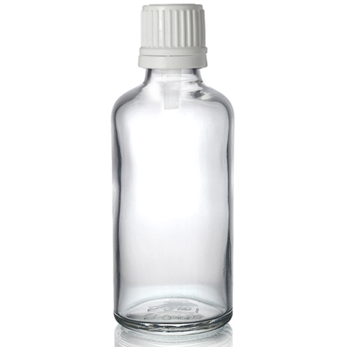 50ml Clear Dropper Bottle w white dropper