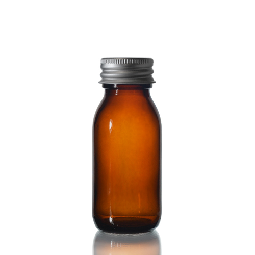 60ml Amber Glass Sirop Bottle w Aluminium Cap