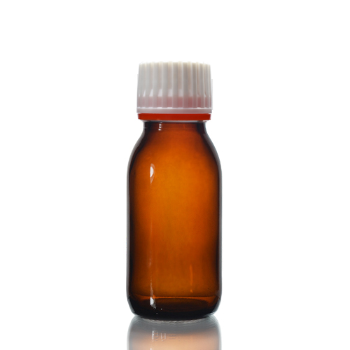 60ml Amber Glass Sirop Bottle with red band