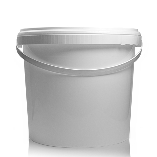 5 Litre White Plastic Bucket With Handle And Lid